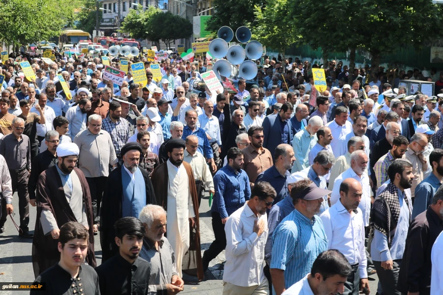 شرکت کارکنان و اساتید و دانشجویان آموزشکده پسران انزلی در راهپیمایی روز قدس 9