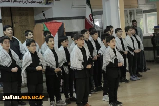 تجمع کارمندان ، اساتید  و دانشجویان در آموزشکده ملی مهارت شهید رجایی لاهیجان جهت حمایت از مردم مظلوم غزه-فروردین 1404 9