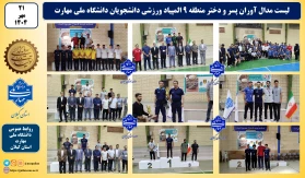 مدال آوران پسر و دختر منطقه 9 دانشگاه ملی مهارت در المپیاد ورزشی دانشجویان دختر و پسر دانشگاه ملی مهارت( کاشان - شهریور 1404)