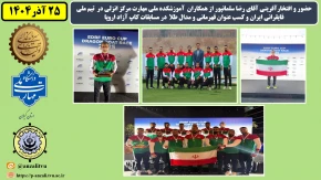 حضور و افتخارآفرینی آقای رضا سلمانپور از همکاران آموزشکده ملی مهارت مرکز انزلی در تیم ملی قایقرانی ایران و کسب عنوان قهرمانی و مدال طلا در مسابقات کاپ آزاد اروپا